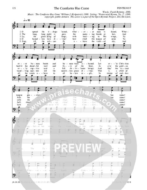 The Comforter Has Come Traditional Hymn Praisecharts