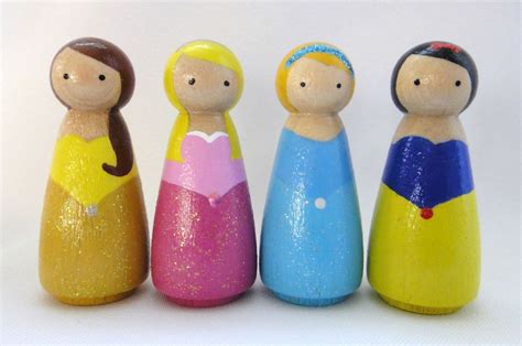 Set Of 4 Princesses Peg Dolls Themed Crafts Fun Crafts Crafts For