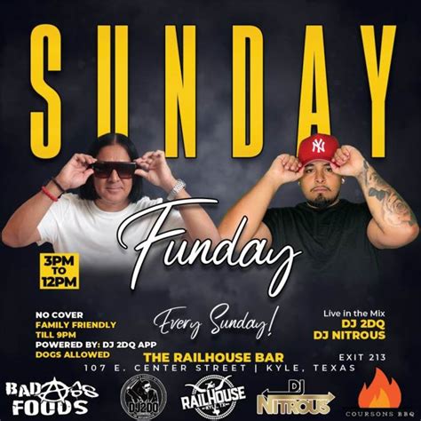 sunday funday with dj 2dq free event the railhouse kyle tx december 11th 2022 3 00 pm