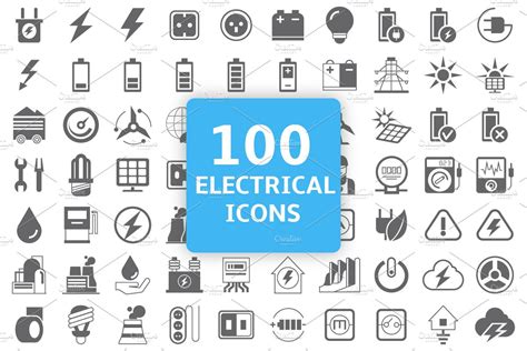 100 Electrical Icons Set Icons Creative Market