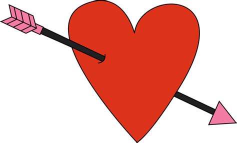 Red Valentines Day Heart And Arrow Clip Art Red Valentines Day