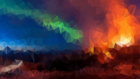 Wallpaper Triangles Geometric Mosaic Multicolored Hd