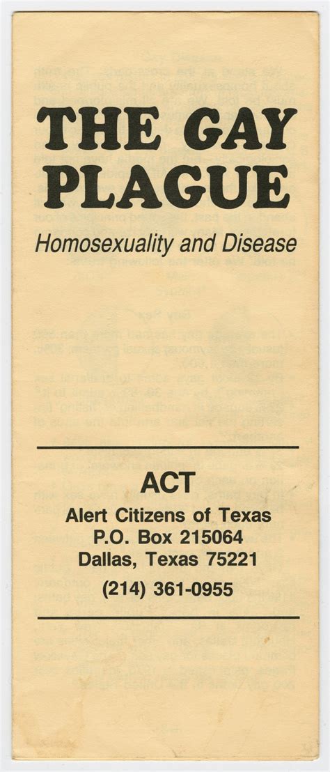The Gay Plague Homosexuality And Disease Page 1 Of 3 The Portal To Texas History