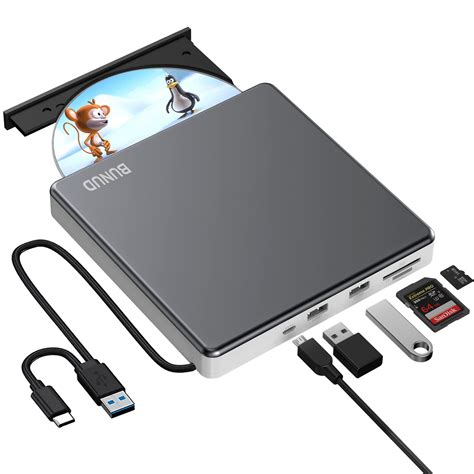 Buy External Cd Dvd Drive Usb 30 And Type C Portable Cddvd Rw Rom Burner Rewriter With Sd Tf