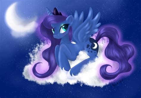 Princess Luna Sitting On A Cloud My Little Pony Friendship Is Magic