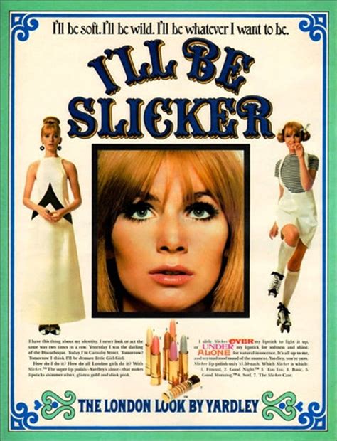 swinging 1960 s advertisement for yardley of london cosmetics slickers lipstick and lip gloss a3