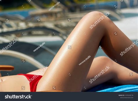 Sexy Suntan Bikini Woman Legs Relaxing Stock Photo Edit Now