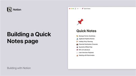 Build A Quick Notes Page In Notion