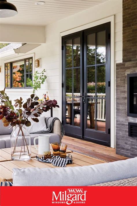 Black French Patio Doors Add A Dark Elegance To This