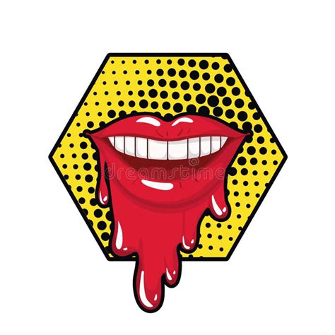 Female Mouth Dripping Isolated Icon Stock Vector Illustration Of Girl