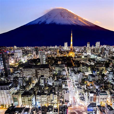 Mount Fuji And Tokyo City In Twilight Photograph By 10 Face