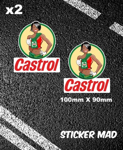 Castrol Racing Oil Sexy Girl Stickers Gloss Vinyl Motorcycle F1 Lemans