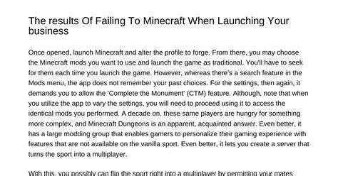 The Consequences Of Failing To Minecraft When Launching Your Online Businessrdipn Pdf Pdf DocDroid