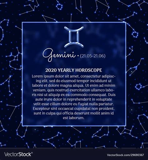 Gemini Astrology Horoscope Prediction Banner Vector Image