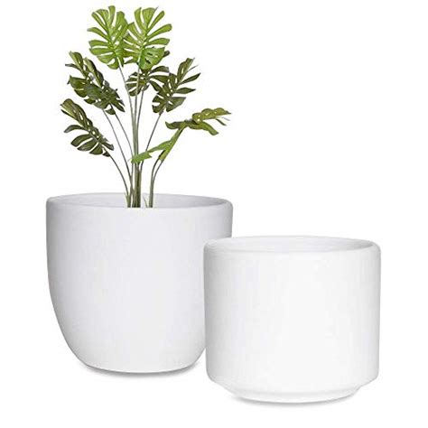 White Ceramic Flower Pot Indoor Planters6 Inch Pack 2 Small Round Pot