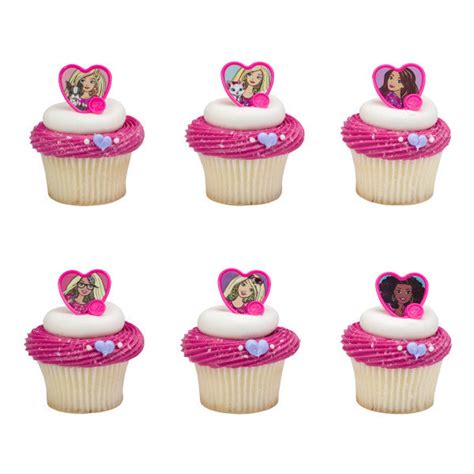 12 Barbie Cupcake Rings Sweet Sparkles Cake Toppers For Etsy