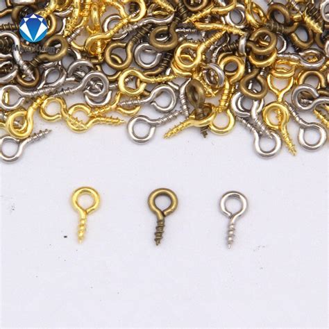 200pcslot 48510mm 4colors Metal Screw Eye Pins For Pendant Iron