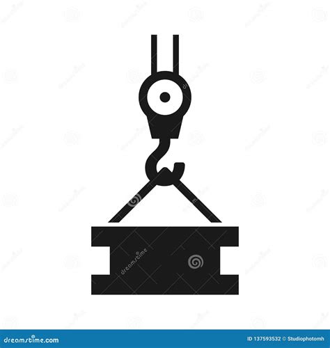 Industrial Crane Hook Icon Vector Illustration Symbol Background White
