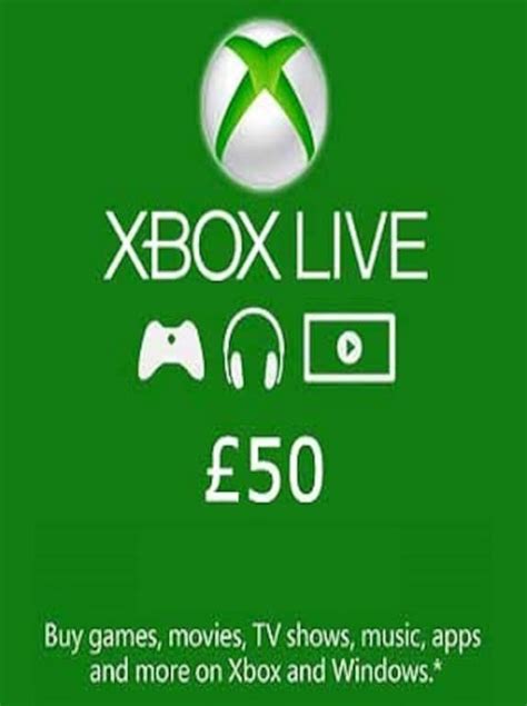 Buy Xbox Live Card Xbox One 50 Gbp Xbox Live Key United Kingdom