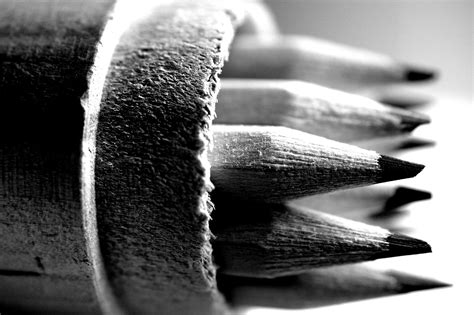 Free picture: monochrome, pencil, writing, object, detail, wood, macro,