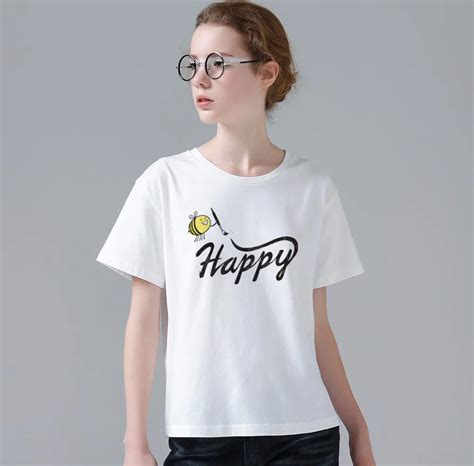 2017 New Retro Hot Women T Shirt Novelty Design Top Tee Young Girl Tee Shirt Cute Bee Writing