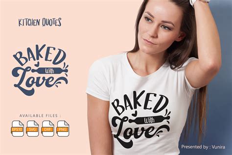 Baked With Love Lettering Quotes Graphic By Vunira · Creative Fabrica
