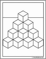 Coloring Cubes Cube Shape Square Template Many Templates Blocks Printable Squares Circles Colorwithfuzzy sketch template