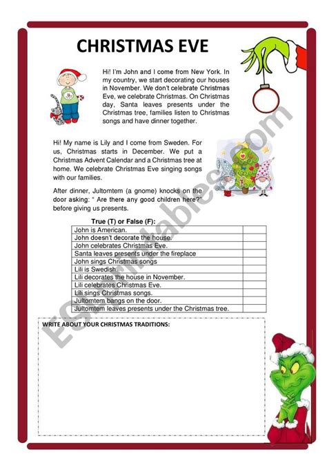 Free Christmas Reading Comprehension Worksheets 8b1