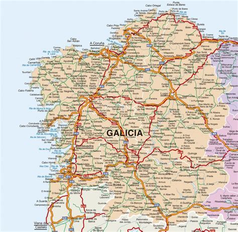 Galicia Mapas Vectoriales Editables Illustrator Eps Bc Maps
