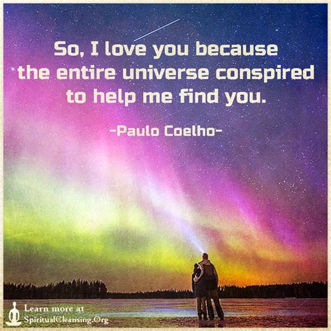 So I Love You Because The Entire Universe Conspired To Help Me Find