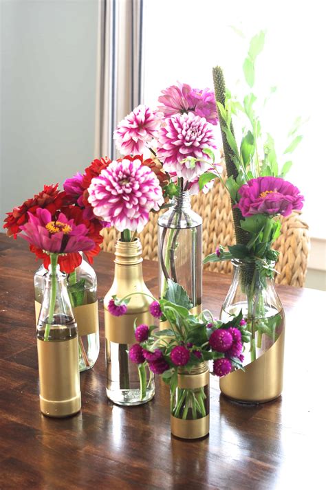 DIY Gilded Vases From Condiment Bottles - Simple Stylings gambar png