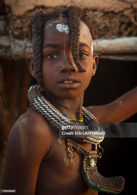 Young Himba Girl With Ethnic Hairstyle Epupa Namibia On March 3