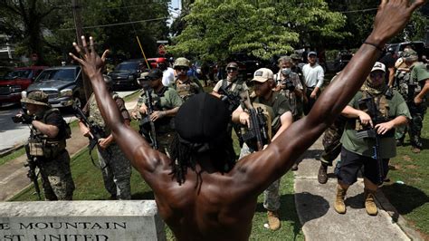 Far-Right Militia, Pro-Confederacy Groups, Anti-Facists Face Off in Tense Stone Mountain Protest