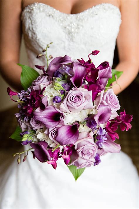 Purple Bouquets Wedding Florida Photo