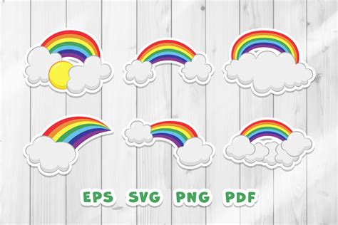 Rainbow Svg Cute Stickers Svg File Free Svg Cut Files