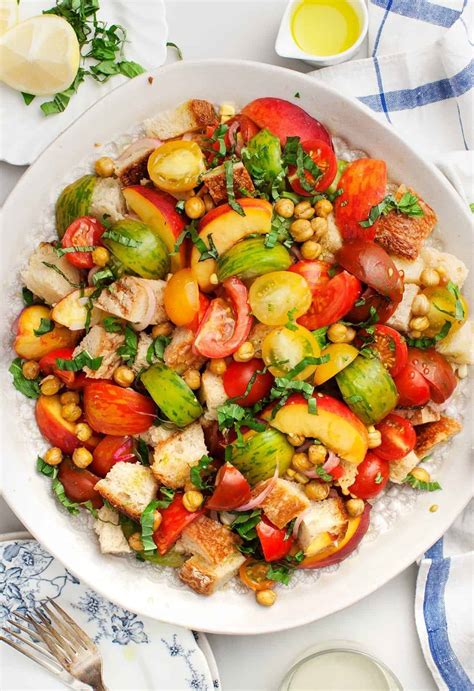 Panzanella Salad With Peaches And Corn Recipe Love And Lemons