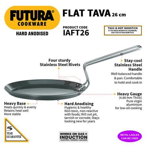 Buy Hawkins Futura Hard Anodised Aluminium Flat Tawa Induction Base