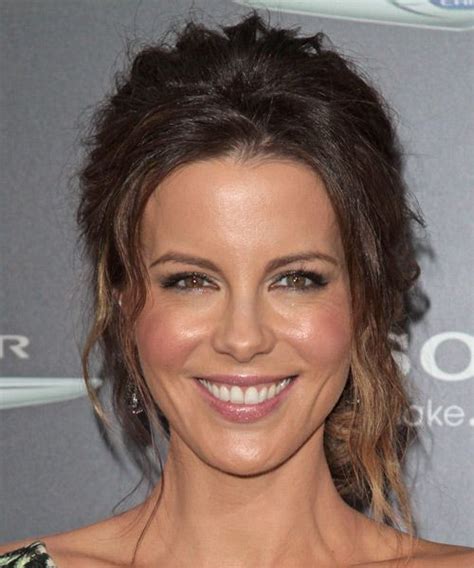 Kate Beckinsale Casual Curly Updo Hairstyle Medium Brunette Curly
