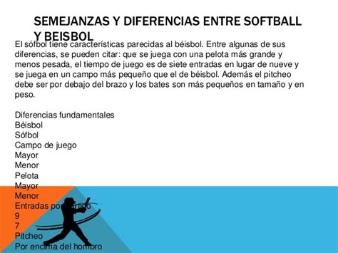 Cuadro Comparativo De Beisbol Y Softball Cuadro Comparativo