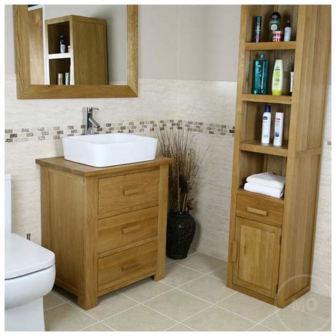 Solid Oak Bathroom Vanity Unit England 1000 Solid Grey Oak 2 Door