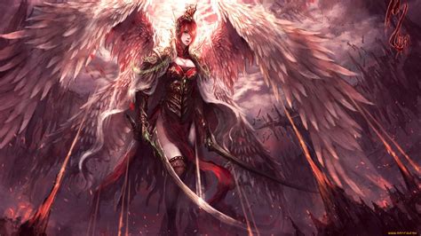 Warrior Fantasy Art Fantasy Girl Redhead Artwork Wings Angel Hd