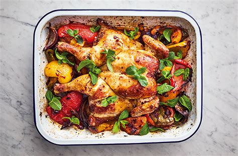 Add a little extra flare to dinner tonight with these dishes. Jamie Oliver's 5 Ingredient Harissa Chicken Traybake ...