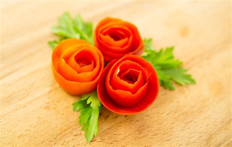 How To Make Tomato Rose Garnish Fruit Salad Decoration Food