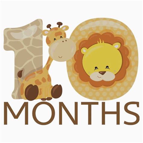 10 Month Old Safari Jungle Theme Baby Month Stickers