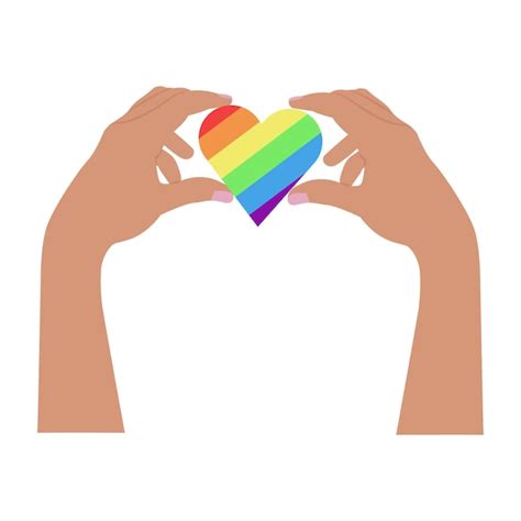 premium vector hands holding lgbt heart symbol rainbow flag lgbt symbol lgbt pride design for