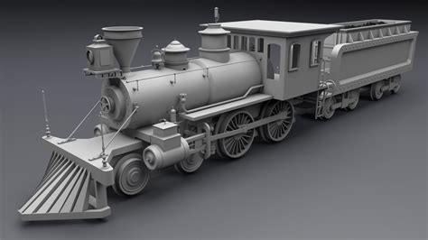 Old Steam Locomotive 3d Model In Train 3dexport