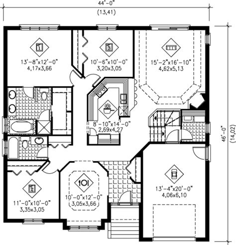 European Style House Plan 3 Beds 2 Baths 1600 Sqft Plan 25 150