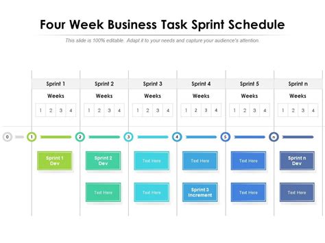 Four Week Business Task Sprint Schedule Powerpoint Templates Designs