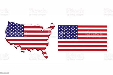 America Flag Map Stock Illustration Download Image Now American