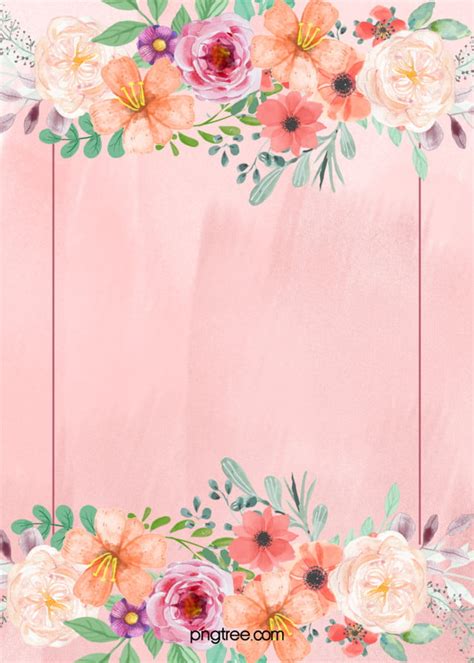 Pink Floral Wedding Poster Background Material Wallpaper Image For Free